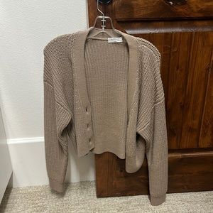 Aritzia babaton cardigan in brown/tan